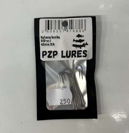 Konks kaheharuline PZP nr1 40mm 3tk