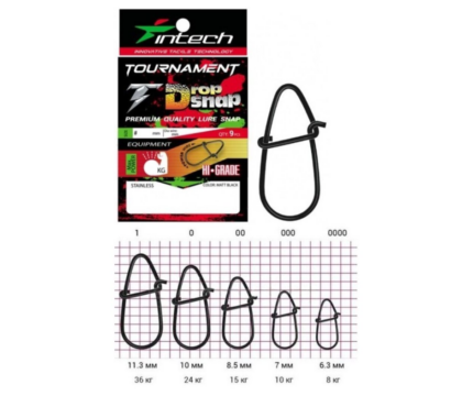 Lõks INTECH Tournament Drop Snap Black - 9tk